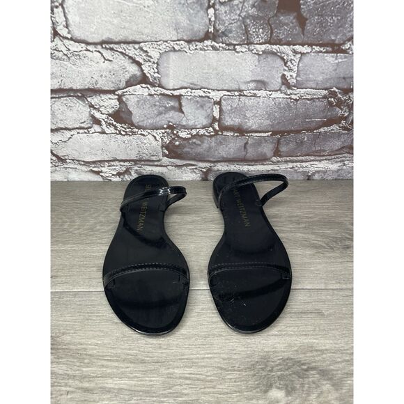 Stuart Weitzman Black Sawyer Jelly Flats Slides Sandals Women’s Sz 7M US/37.5EU - Picture 16 of 16